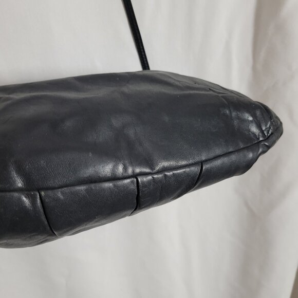 Crossbody Purse BRIE! Black Korea leather? shoulder retro classic timeless chic - Picture 6 of 13